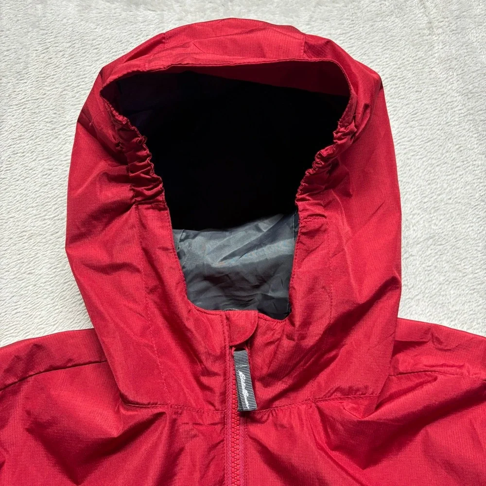 Eddie Bauer Jacket‎ Boys L 14/16 Windbreaker Full Zip Hooded Youth Kids Red Gray